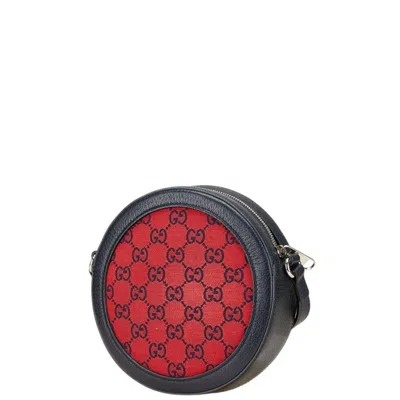 Pre-owned Gucci Gg Canvas Black Red Color Gg Canvas Shoulder Bag () In Multi