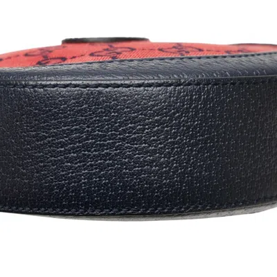 Pre-owned Gucci Gg Canvas Black Red Color Gg Canvas Shoulder Bag () In Multi