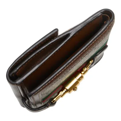 Pre-owned Gucci Gg Supreme Beige Brown Pvc Leather Wallet (bi-fold) ()