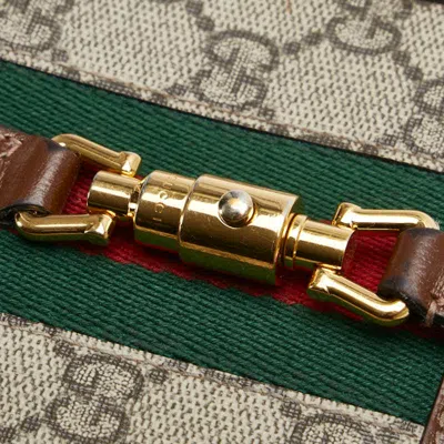 Pre-owned Gucci Gg Supreme Beige Brown Pvc Leather Wallet (bi-fold) ()