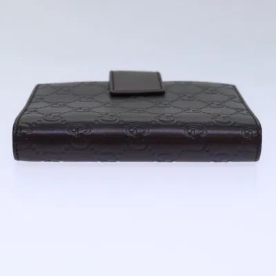 Pre-owned Gucci Ssima Brown Canvas Wallet  ()