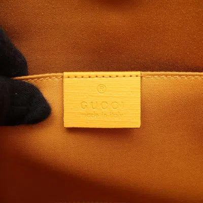 Pre-owned Gucci Navy Red Color Yellow Coated Canvas Leather Tote Bag ()