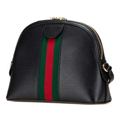 Pre-owned Gucci Sherry Line Black Leather Shoulder Bag ()