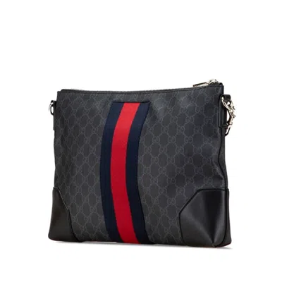 Pre-owned Gucci Sherry Line Black Pvc Leather Shoulder Bag ()