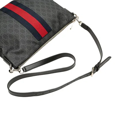 Pre-owned Gucci Sherry Line Black Pvc Leather Shoulder Bag ()