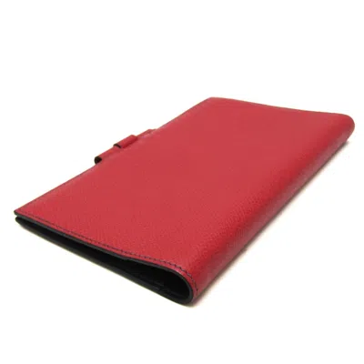 Pre-owned Hermes Hermès Agenda Cover Red Leather Wallet  ()