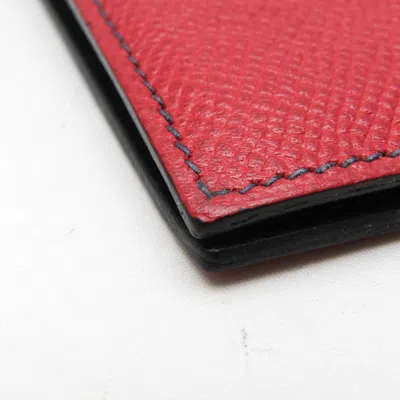 Pre-owned Hermes Hermès Agenda Cover Red Leather Wallet  ()