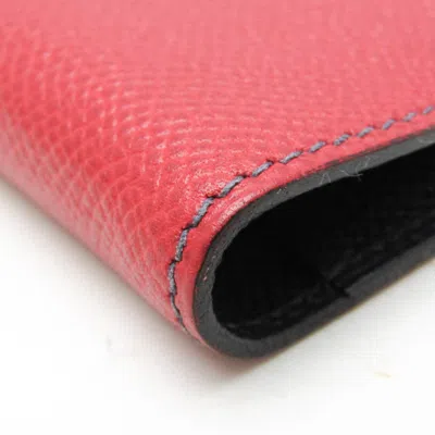 Pre-owned Hermes Hermès Agenda Cover Red Leather Wallet  ()