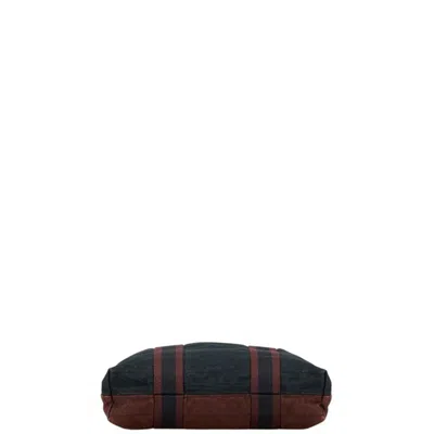 Pre-owned Hermes Black Bordeaux Canvas Handbag Tote Bag () In Multi