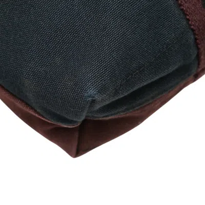 Pre-owned Hermes Black Bordeaux Canvas Handbag Tote Bag () In Multi