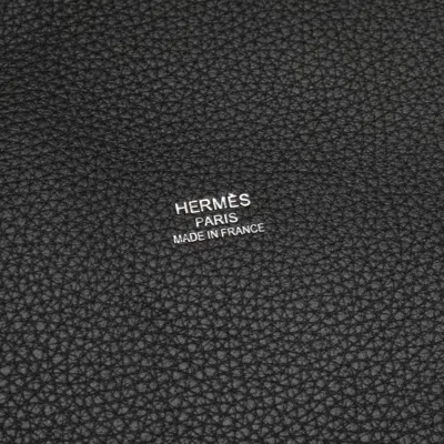 Pre-owned Hermes Black Brown Canvas Leather Tote Bag () In Multi