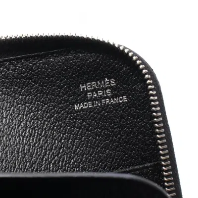 Pre-owned Hermes Black Epsom Leather Long Wallet (bi-fold) ()
