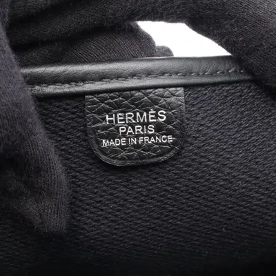 Pre-owned Hermes Black Gray Canvas Taurillon Clemence Leather Leather Shoulder Bag () In Multi