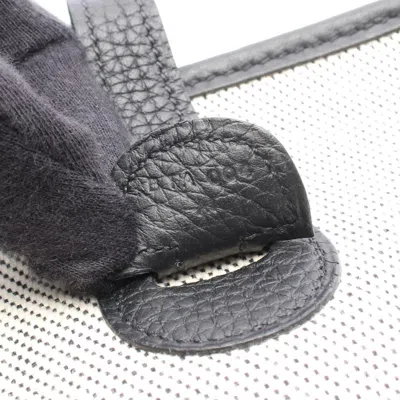 Pre-owned Hermes Black Gray Canvas Taurillon Clemence Leather Leather Shoulder Bag () In Multi