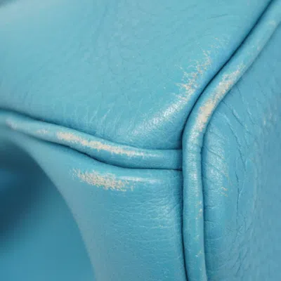 Pre-owned Hermes Blue Jean Togo Leather Handbag ()