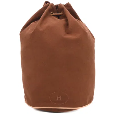 Pre-owned Hermes Brown Cotton Shoulder Bag ()