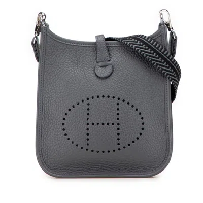 Pre-owned Hermes Evelyne Ardoise Dark Gray Taurillon Clemence Leather Shoulder Bag ()