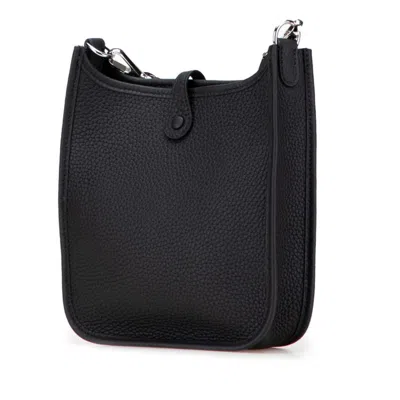 Pre-owned Hermes Evelyne Black Taurillon Clemence Leather Shoulder Bag ()