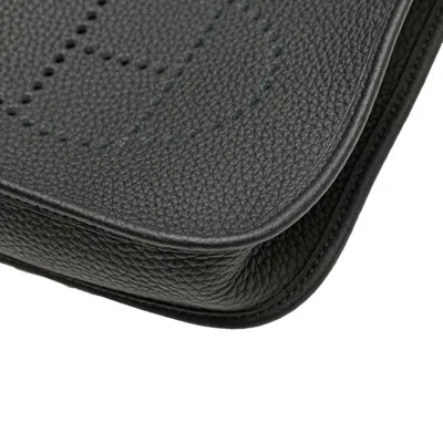 Pre-owned Hermes Evelyne Black Taurillon Clemence Leather Shoulder Bag ()