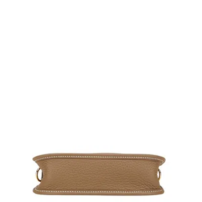 Pre-owned Hermes Evelyne Brown Etoupe Gray Togo Leather Shoulder Bag () In Multi