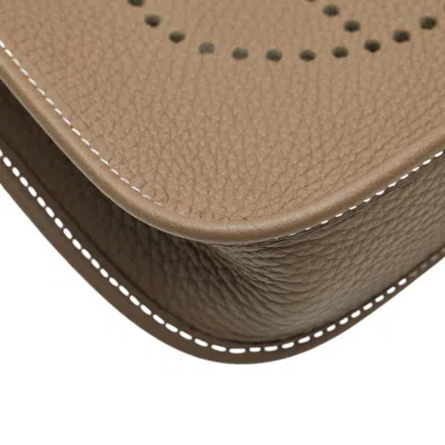 Pre-owned Hermes Evelyne Brown Etoupe Gray Togo Leather Shoulder Bag () In Multi