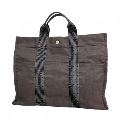 Pre-owned Hermes Gray Canvas Tote Bag ()