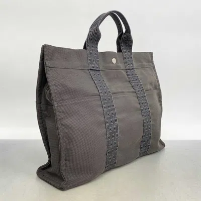 Pre-owned Hermes Gray Canvas Tote Bag ()