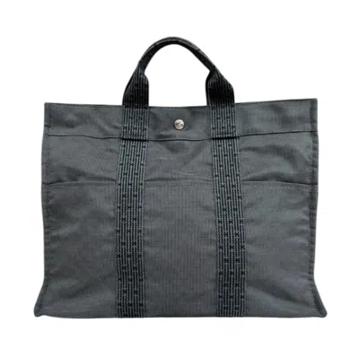 Pre-owned Hermes Gray Canvas Tote Bag ()