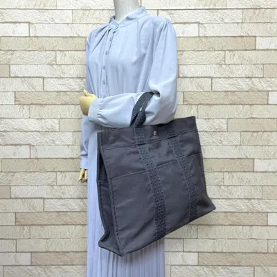 Pre-owned Hermes Gray Canvas Tote Bag ()