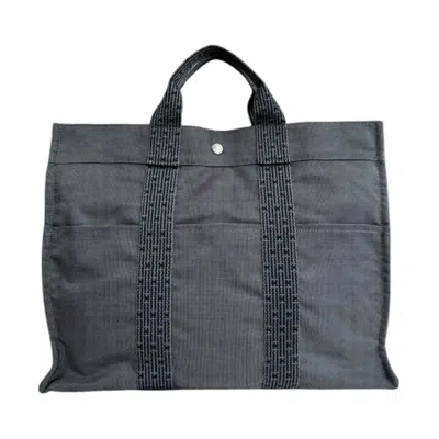 Pre-owned Hermes Gray Canvas Tote Bag ()