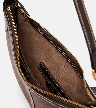 Polo Ralph Lauren Polo Id Small Leather Shoulder Bag In Brown