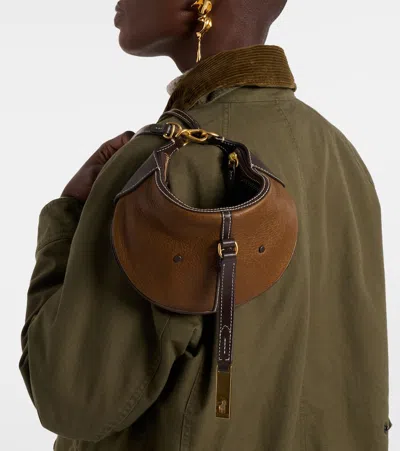 Polo Ralph Lauren Polo Id Small Leather Shoulder Bag In Brown