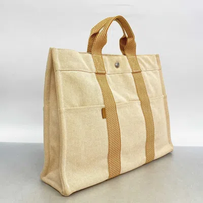 Pre-owned Hermes Orange Canvas Tote Bag ()