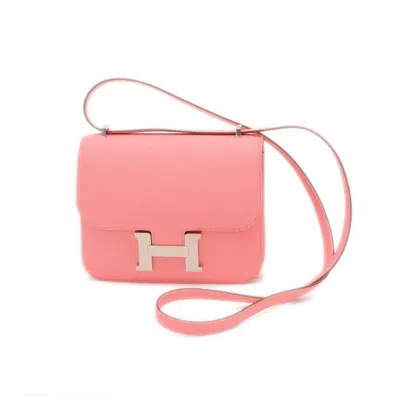 Pre-owned Hermes Pink Rose Confetti Epsom Leather Shoulder Bag ()