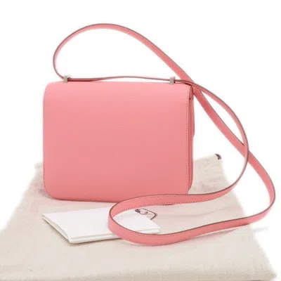 Pre-owned Hermes Pink Rose Confetti Epsom Leather Shoulder Bag ()