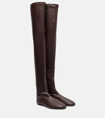 Proenza Schouler Tee Stretch Leather Over-the-knee Boots In Brown