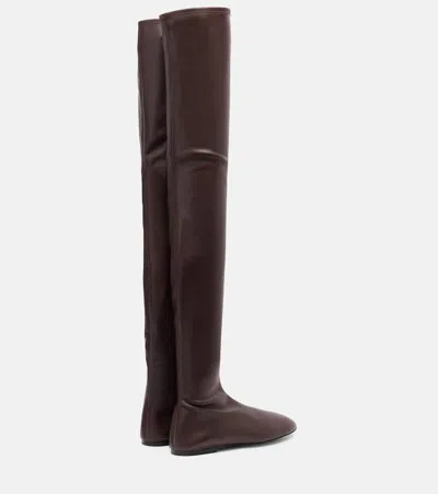 Proenza Schouler Tee Stretch Leather Over-the-knee Boots In Brown