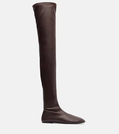 Proenza Schouler Tee Stretch Leather Over-the-knee Boots In Brown