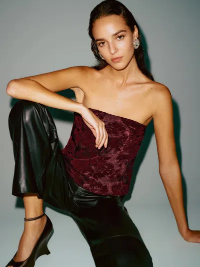 Reformation Spritz Top In Burgundy