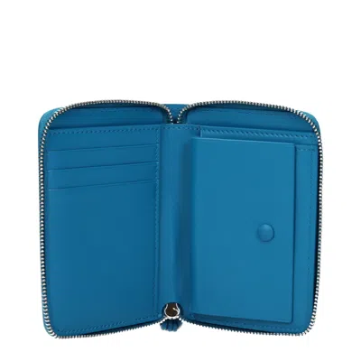 Jil Sander Blue Leather Women's Wallet In Blue