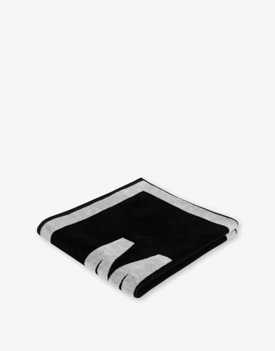Moschino Printed Terry Beach Towel In Black