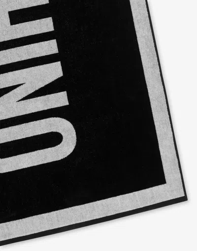 Moschino Printed Terry Beach Towel In Black