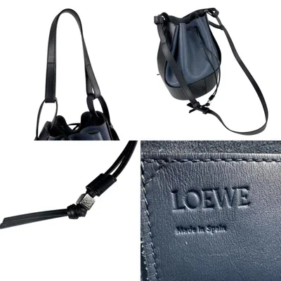 Pre-owned Loewe Black Navy Leather Shoulder Bag () In Multi