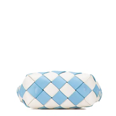 Pre-owned Loewe Light Blue White Leather Handbag Shoulder Bag () In Multi