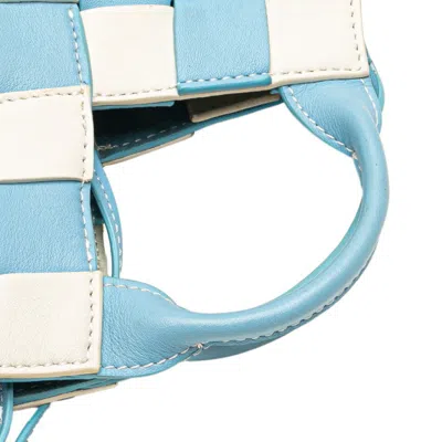 Pre-owned Loewe Light Blue White Leather Handbag Shoulder Bag () In Multi