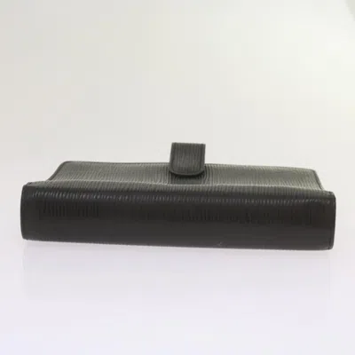 Pre-owned Louis Vuitton Agenda Mm Black Leather Wallet  ()