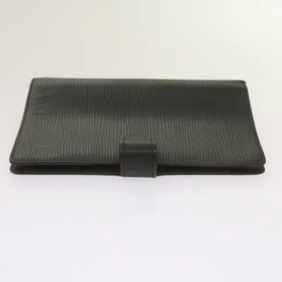 Pre-owned Louis Vuitton Agenda Mm Black Leather Wallet  ()