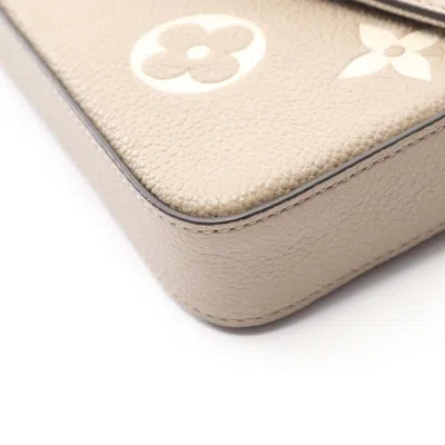 Pre-owned Louis Vuitton Beige Monogram Empreinte Leather Pochette Shoulder Bag () In Sand