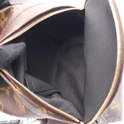 Pre-owned Louis Vuitton Black Brown Pvc Coated Canvas Monogram Leather Backpack () In Multi