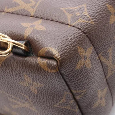 Pre-owned Louis Vuitton Black Brown Pvc Coated Canvas Monogram Leather Backpack () In Multi